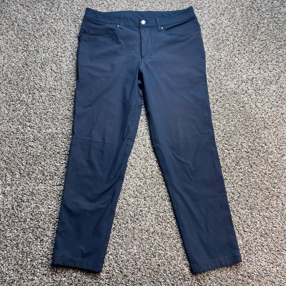 Lululemon ABC Men's 31x27 Pant Slim Warpstreme Navy Blue Five Pocket Trousers